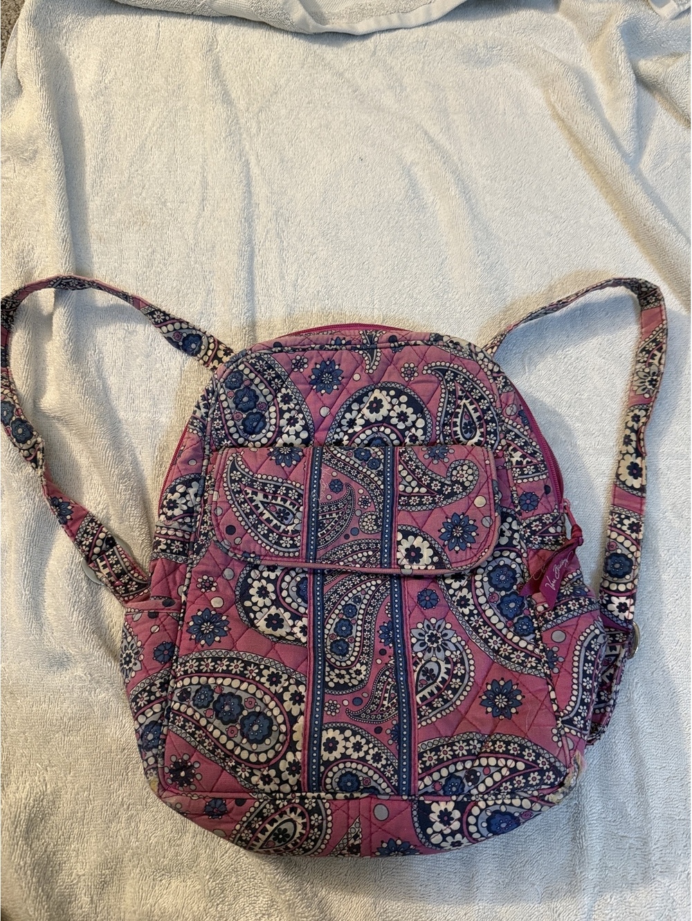 Vera Bradley Pink Paisley Quilted Backpack